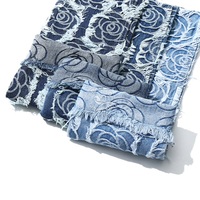 Tissu denim jacquard bleu 80% coton pour jeans, 12 oz, tissu denim de haute qualité, vente en gros
