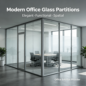 Système <span class=keywords><strong>de</strong></span> cloisons <span class=keywords><strong>de</strong></span> bureau modulaires en verre trempé Low-E transparent <span class=keywords><strong>de</strong></span> style moderne SZMK 2026, taille personnalisée, double vitrage en alliage d'aluminium - Product Image 2