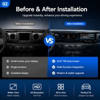 Autoradio Android RoadNavi 24,6 pouces à double écran pour Jeep Wrangler JL 2018-2023, nouvelle unité centrale de remplacement/mise à niveau, tableau de bord numérique
