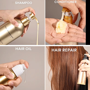 Set <span class=keywords><strong>de</strong></span> Cuidado Capilar Hidratante con Queratina Orgánica <span class=keywords><strong>de</strong></span> Lujo OEM, Champú y Acondicionador Reparador, Anti-Frizz y para Puntas Abiertas - Product Image 2