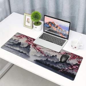 Grand tapis <span class=keywords><strong>de</strong></span> souris, tapis <span class=keywords><strong>de</strong></span> souris étendu avec peinture à l'<span class=keywords><strong>aquarelle</strong></span> Sakura, base en caoutchouc antidérapante avec motif <span class=keywords><strong>de</strong></span> fleurs <span class=keywords><strong>de</strong></span> cerisier - Product Image 4