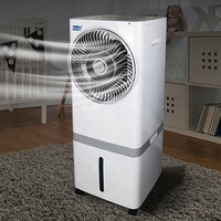 Ventilateur Circulaire avec Grille de Sortie d'Air, 4 Vitesses Réglables et Minuteur 24H, Refroidisseur d'Air Évaporatif Portable avec Réservoir d'Eau Amovible de 30L