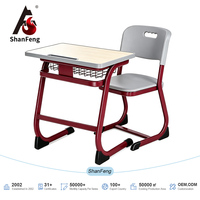 Ensemble de mobilier scolaire personnalisable et disponible en gros pour les salles de classe, table et chaise d'étude de style moderne