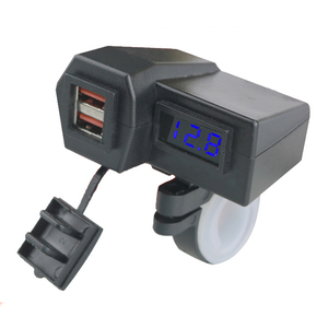 12V 3.1A QC3.0 sạc nhanh HP Điện thoại di động tay lái phía sau gương gắn cổng kép USB ổ cắm xe máy sạc với Vôn kế - Product Image 2