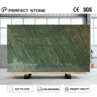Dalle de marbre vert de luxe PerfectStone, pierre naturelle pour îlot de cuisine, meuble-lavabo de salle de bain, revêtement mural, comptoir d'hôtel