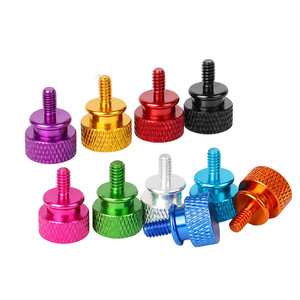 Viti <span class=keywords><strong>a</strong></span> testa zigrinata M3x10mm per case computer, viti filettate <span class=keywords><strong>a</strong></span> serraggio manuale in lega di alluminio anodizzato, colorate - Product Image 3