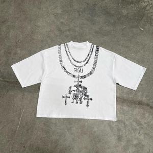 T-shirt graphique ample personnalisé Streetwear imprimé numérique en gros T-shirt décontracté à manches courtes coupe courte avec impression personnalisée - Product Image 3