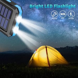 Cargador de Energía Solar Inalámbrico para Teléfono Inteligente, Banco de Energía Pequeño de 33800 mAh, Cargador de Teléfono Móvil, Luz de Emergencia para Camping, Banco de Energía LED para Exteriores - Product Image 6