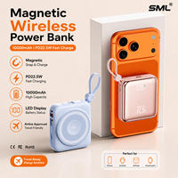 Banco de Energía Inalámbrico Magnético de 10000 mAh, Carga Rápida PD22.5W, Cargador Compacto Mini con Pantalla LED, Batería de Polímero de Litio