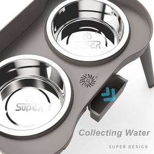 Estación de Alimentación para Perros, Elevada, de Plástico y Acero Inoxidable, con Diseño para Recoger Agua - Product Image 3