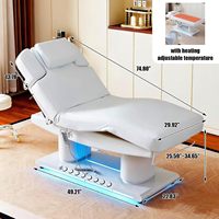 Table de massage électrique professionnelle de luxe moderne pour spa et salon, avec contrôle à un bouton, idéale pour esthéticiennes, soins du visage et extensions de cils