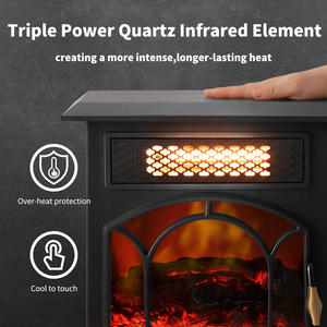 Estufa Eléctrica Portátil Independiente de 1500W para el Hogar, con Efecto de Llama de Fuego, Simulando Leña - Product Image 2