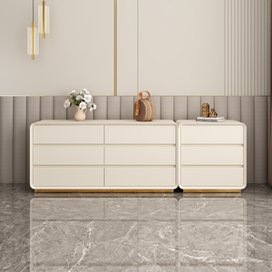 Multifunctional Panel Wood Modern Storage Cabinet with <strong>6</strong> <strong>Drawers</strong> &amp; Adjustable Shelves-Space-Saving Living Room Bedroom Furniture - Product Image 3
