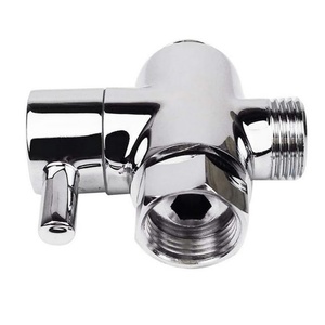 Válvula desviadora cromada G1/2 de entrada hembra y salida G1/2 y G3/4 para brazo de ducha, con cabezal de ducha manual y rociador fijo - Product Image 1
