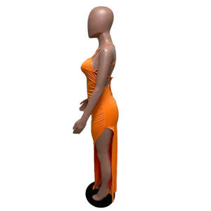Ropa personalizada Mujeres Bodycon vestido largo Señoras Elegante Sexy Fiesta Sin mangas Noche Maxi Vestido Mujeres Moda Vestidos Casuales - Product Image 5