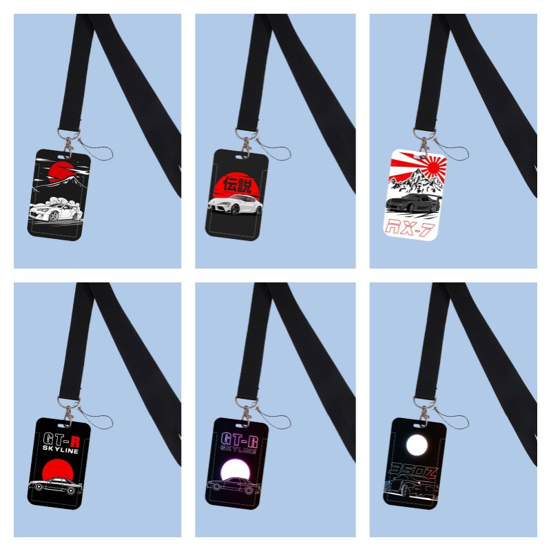 Competitive Racing Drifting Card ID Holder Mobile Phone Strap Student Meal Bus Pass Work Identification Lanyard Badge
