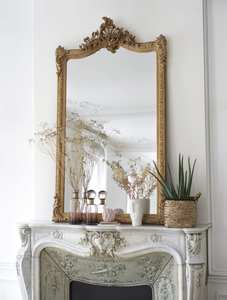 Specchio da Terra di Lusso Fatto a Mano con Cornice in Legno Decorativa, Specchio per <span class=keywords><strong>Arredamento</strong></span> Casa, Specchio <span class=keywords><strong>Barocco</strong></span> Antico Dorato per Soggiorno - Product Image 5