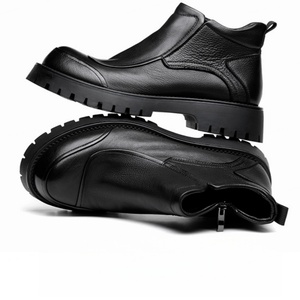 Men's High Quality Casual Leather <b>Shoes</b> Outdoor Breathable Leather Boots Genuine Leather Slip on Boots - Product Image 5