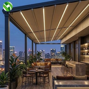 Pérgola Comercial de Aluminio con Techo Curvo, Impermeable, Protección Solar, Motorizada, para Cafetería, Restaurante, Terraza - Product Image 2
