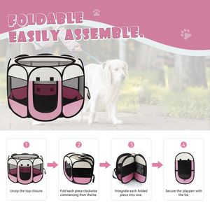 CHUUYU PET parc pour animaux de compagnie intérieur petits chiens chats tente Portable Pop Up chien chenil parc avec étui de transport pour chiens chats lapins - Product Image 5