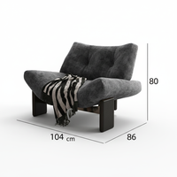 Sillón Moderno para Sala de Estar, Diseño Popular, Estilo Crema, Sillón Individual de Tela, Cómodo, Ligero y de Lujo