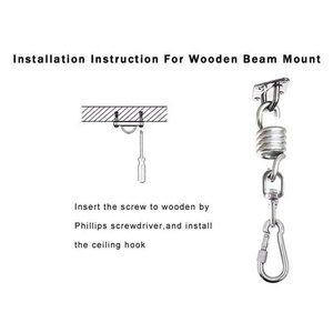 1 pièce Crochets pivotants pour hamac et balançoires en acier inoxydable, kit d'accessoires de suspension pour plafond/intérieur/extérieur - Product Image 4