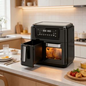 Friteuse à air électrique numérique 11,5 L carrée en plastique à double panier, four sans huile, cuisson rapide, économie d'énergie, classique pour la maison - Product Image 5