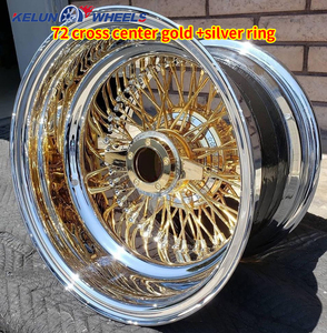 13x7 Steel Wire <b>Wheels</b> Gold Finish 4 Pieces New Multi <b>Spoke</b> Rims KELUN Brand - Product Image 6