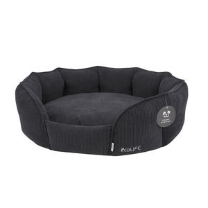 Şevkli arkadaşlar çevre dostu geri dönüşümlü kadife köpek yatağı RPET kumaş GRS OEKO-TEX yuvarlak köpek yatağı - Product Image 6