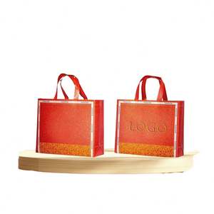 Custom Women's Clothing <b>Shopping</b> <b>Bag</b> Aluminized Glitter Film Non-Woven Solvent-Free Composite Hot Recyclable Supermarket - Product Image 1