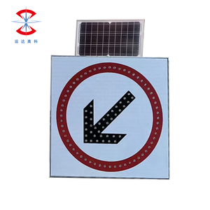 Năng lượng mặt trời chiếu sáng LED nhôm hướng giao thông phản chiếu nhấp nháy bảng hiệu trái và phải arrowtraffic dấu hiệu với bảng điều khiển - Product Image 4