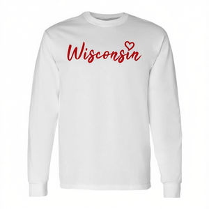 T-shirt classica a maniche lunghe Wisconsin Throwback - Product Image 3