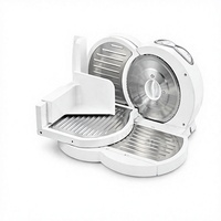 Trancheuse à viande électrique blanche 150W AC, coupe-viande à vitesse réglable, lame en acier inoxydable pour la cuisine domestique