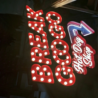 Enseigne lumineuse à lettres LED sur mesure, résistante aux intempéries, étanche pour l'extérieur, enseigne de type marquee pour la décoration de restaurants, cafés et boutiques