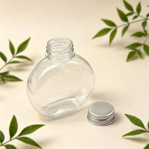 Envases Redondos Planos Transparentes de PET PCR PLA de 300 ml y 10 oz con Tapa de Rosca de Aluminio para Bebidas, Botella de Plástico para Leche, Agua y Jugo - Product Image 6