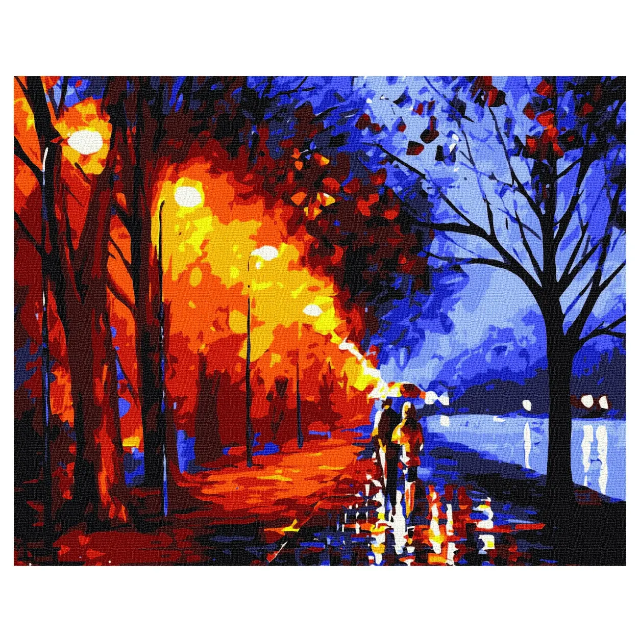 पेंट लड़का G360 चलने बारिश में <span class=keywords><strong>कला</strong></span> तेल चित्रकला 40x50 cm पेंटिंग संख्या रात द्वारा लाल, नीले परिदृश्य सजावट पेंटिंग