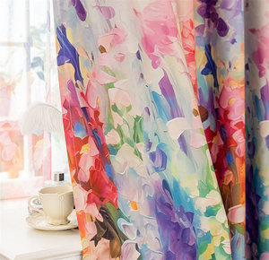 Mùa Xuân hoa sơn dầu vườn thiên nhiên phong cảnh cửa sổ trang trí rèm cửa đầy đủ Màn in rèm cửa vải cuộn - Product Image 3