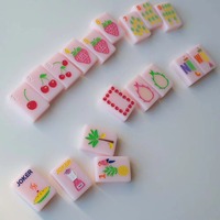Mahjong américain en acrylique à motif Baies Roses, ensemble de 160 tuiles, tapis de jeu personnalisé, achat en gros pris en charge