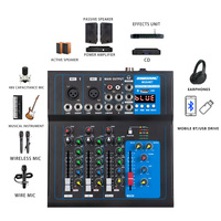 Mixeur audio Contrôleur DJ portable 4 canaux Mixeur audio FX DSP USB MP3 Mini Audio Player Noise Cancelling MGO4