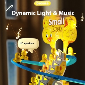 Petit canard automatique jaune <span class=keywords><strong>monte</strong></span> les escaliers et descend la glissière piste de canard électrique lumières de musique jouets pour enfants - Product Image 4