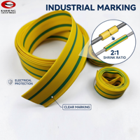 Tube thermorétractable jaune-vert pour câble de terre, rapport de rétraction 3:1, UL VW-1 PE, pièce de tube de marquage thermorétractable