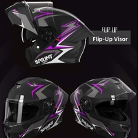 Casque de moto modulaire avec mentonnière relevable, certifié DOT ECE, avec visière transparente de classe optique