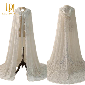 Capa Vintage Blanca con Cordones para <span class=keywords><strong>Novia</strong></span>, Capa para Representación Escénica de Halloween con <span class=keywords><strong>Velo</strong></span> de <span class=keywords><strong>Novia</strong></span> para <span class=keywords><strong>Disfraz</strong></span> de Escenario de Boda - Product Image 6