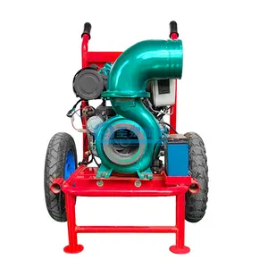 Turbina centrífuga de 8 pulgadas y 25 HP, riego automático agrícola de flujo mixto, bomba de agua con motor diésel