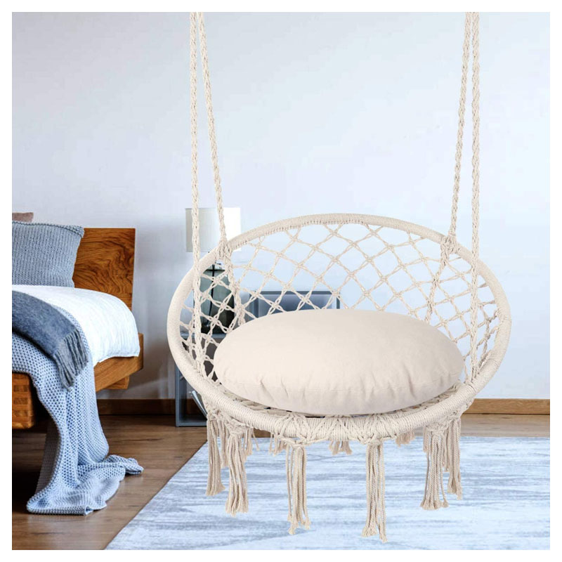 Hot sale hand made home decor round hanging swing portable outdoor swing hang chair