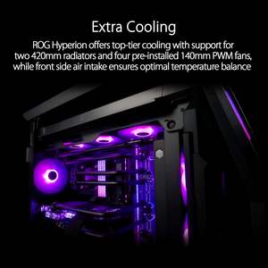 Venta al por Mayor de Caja de Juego para PC Rog Hyperion Gr701 EATX Full Tower, Diseño de Aluminio con Alto Flujo de Aire, Ventiladores de 120 mm Preinstalados, Color Negro - Product Image 5