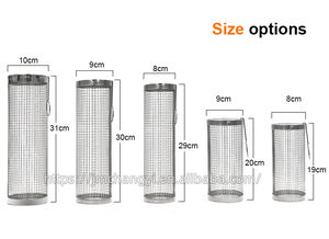 Cestas redondas para parrilla portátiles, tubo de red de metal de acero inoxidable, cesta para barbacoa, <span class=keywords><strong>cilindro</strong></span>, cesta para asar rodante - Product Image 6