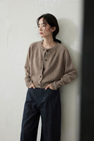 Pull en cachemire à col rond, cardigan, manteau, pull amincissant élégant et raffiné, vente en gros