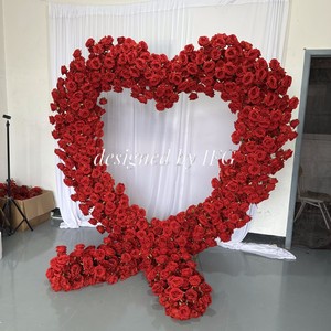 IFG 7 x7ft rosa rossa <span class=keywords><strong>cuore</strong></span> arco floreale tema di nozze sfondo per eventi - Product Image 6