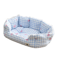 Coussin de luxe ovale pour chat, tapis rafraîchissant, nid douillet en dentelle à volants, coussin donut à rebord haut pour chien, sommeil profond apaisant, antidérapant, lavable, vente en gros OEM